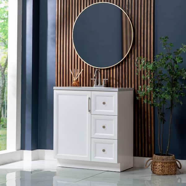 Glacier Bay Bannon 31 in. Single Sink White Freestanding Bath