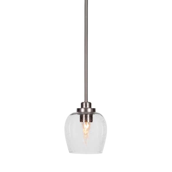Kira Home Lucy 60-Watt 1-Light Brushed Nickel Modern Pendant