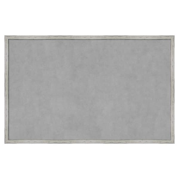 Amanti Art Shiplap White Narrow 33 in. x 21 in Framed Magnetic