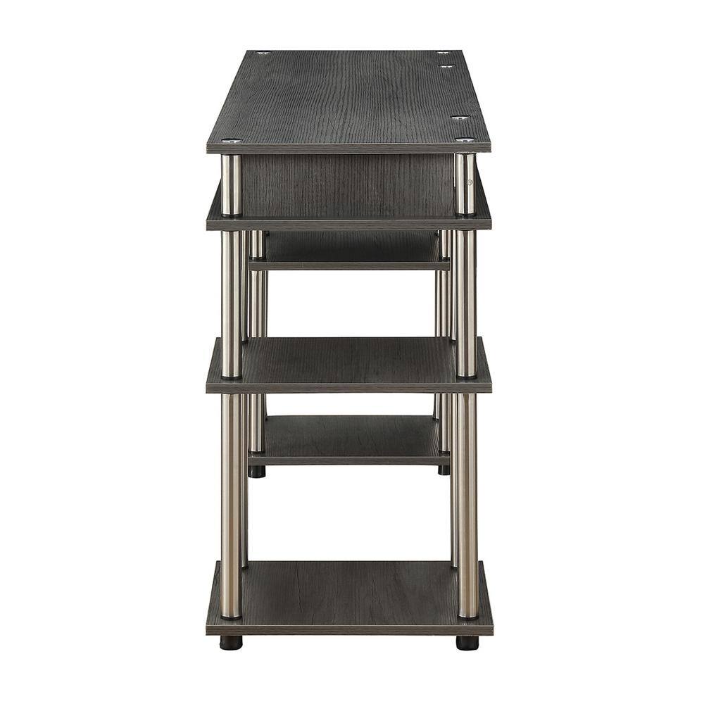 Charcoal Gray Wood Student Desk with Shelves