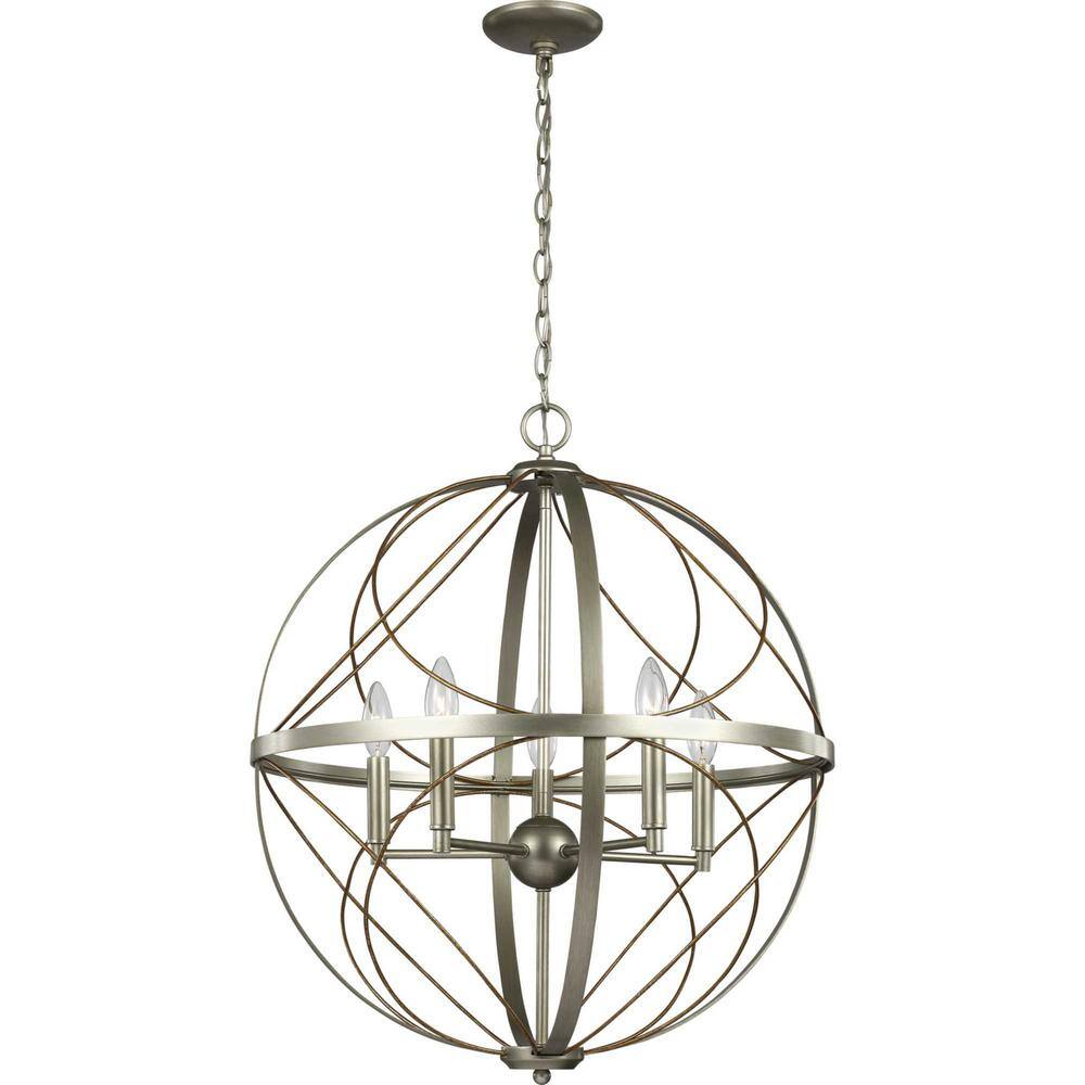 Brandywine Silver Ridge 5-Light Open-Cage Globe Pendant