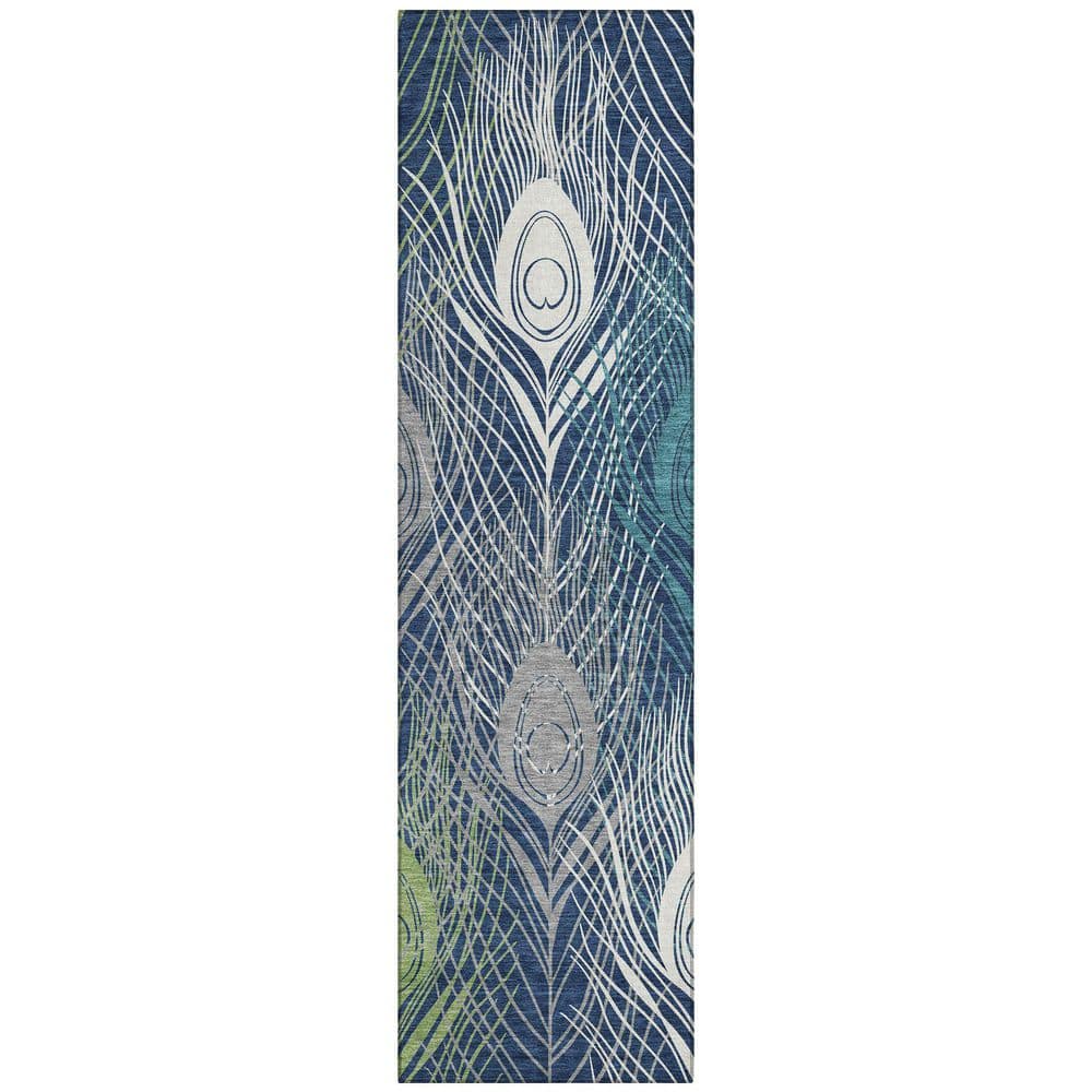 Chantille Machine Washable Indoor/Outdoor Abstract ACN2273 Navy 2 ft. 3 in. x 7 ft. 6 in. Runner Rug price history on PriceWatchPro
