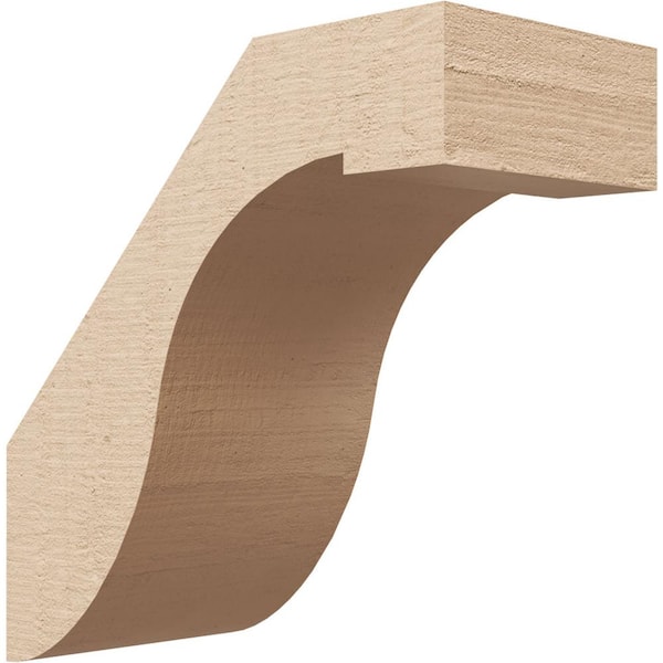 Ekena Millwork 5 in. x 10 in. x 10 in. Del Monte Rough Cedar Woodgrain Timberthane Polyurethane Knee Brace, Primed
