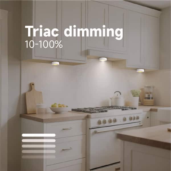 Commercial Electric Plug-In 3-Light White Dimmable Color Changing
