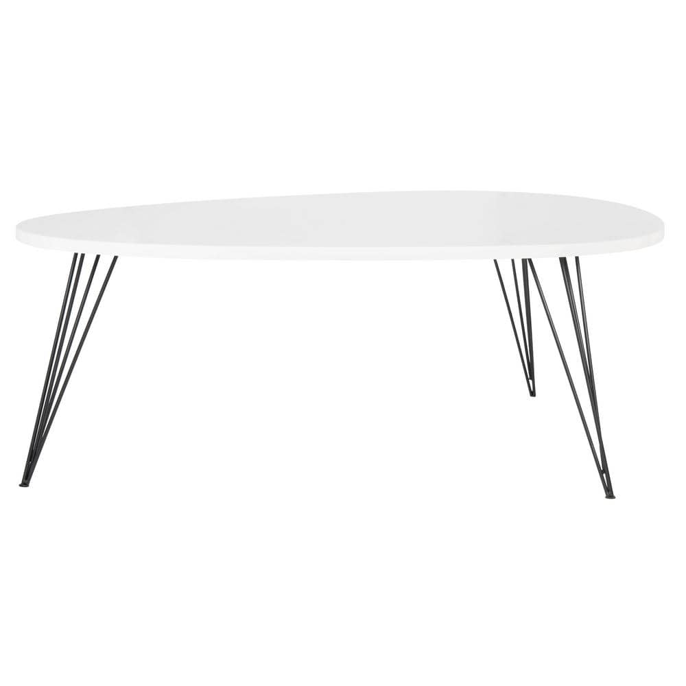 Wynton Triangular Black & White Wood Coffee Table - 44"