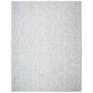 Abstract Ivory/Blue 10 ft. x 14 ft. Geometric Speckled Area Rug