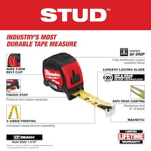 25 ft. x 1-5/16 in. Gen II STUD Magnetic Tape Measure with 17 ft. Reach