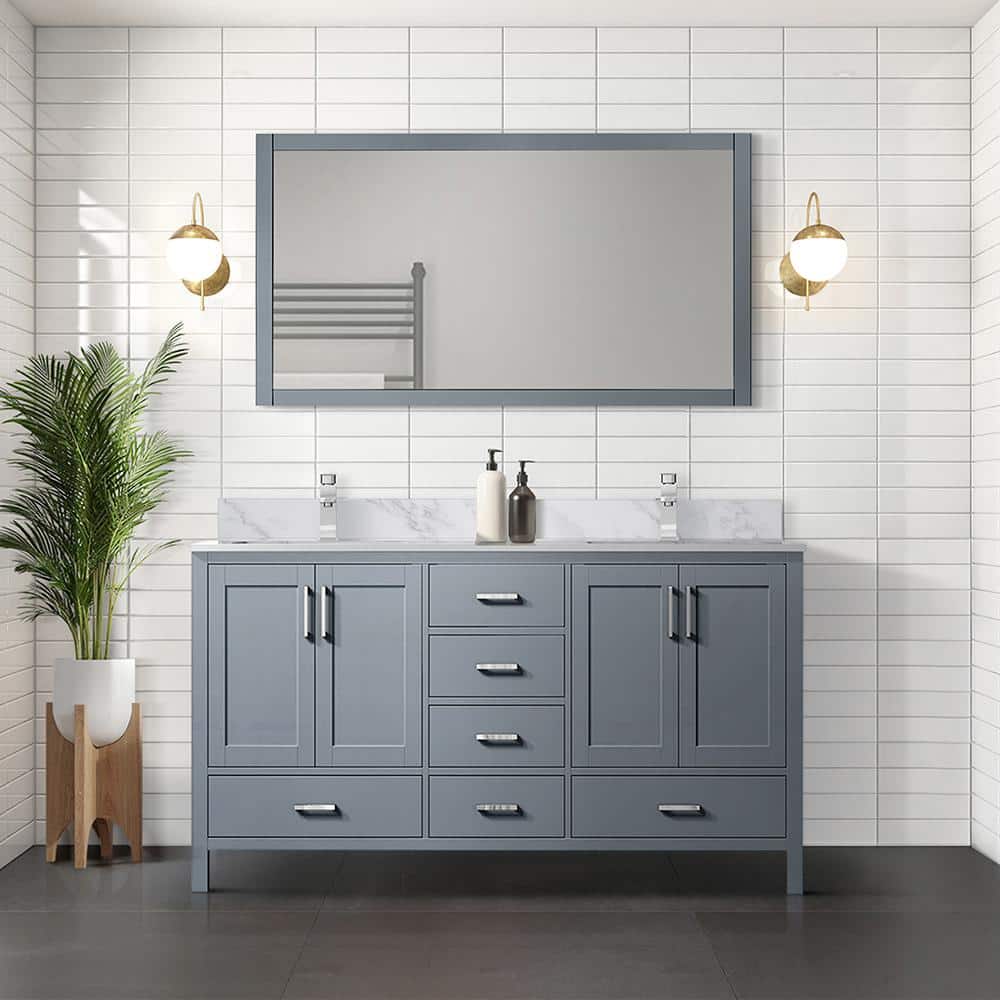 Jacques 72" Dark Grey Solid Wood Freestanding Vanity Cabinet