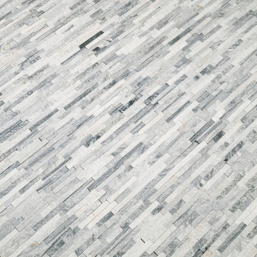 Alaska Gray Marble Splitface Mosaic Wall Tile