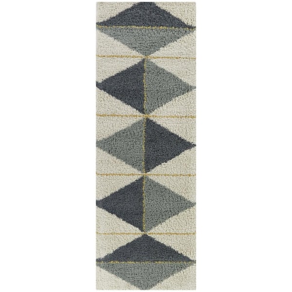 BALTA Levine Navy 2 ft. x 7 ft. Geometric Runner Rug
