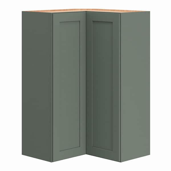 QuickShip Cottage 24 in. W x 12 in. D x 39 in. H Assembled Plywood Shaker L-Shaped Corner Standard Cabinet in Conifer