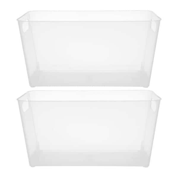 Basicwise Large Clear Storage Container with Lid and Handles