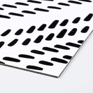 12 in. x 12 in. Black and White Santorini Peel and Stick Vinyl Floor Tile (20-Tile, 20 sq. ft.)