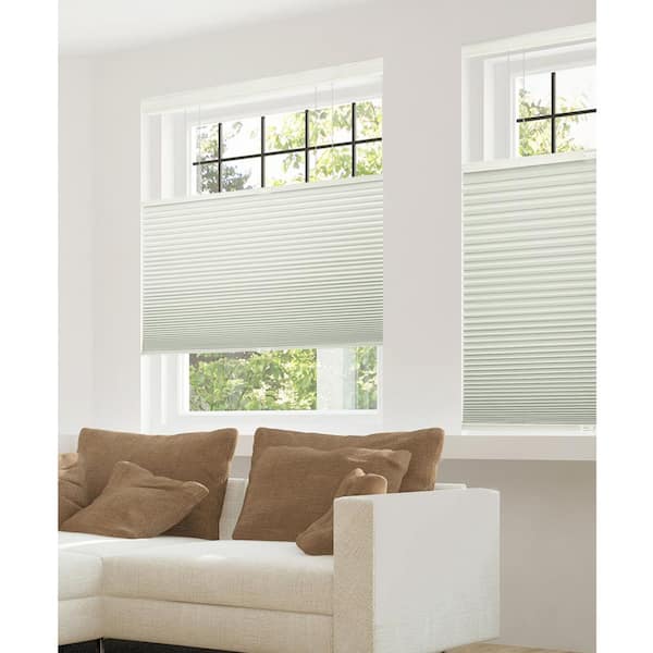 Chicology Cut-to-Width Winter White 9/16 in. Blackout Cordless Cellular Shades - 64.5 in. W x 48 in. L