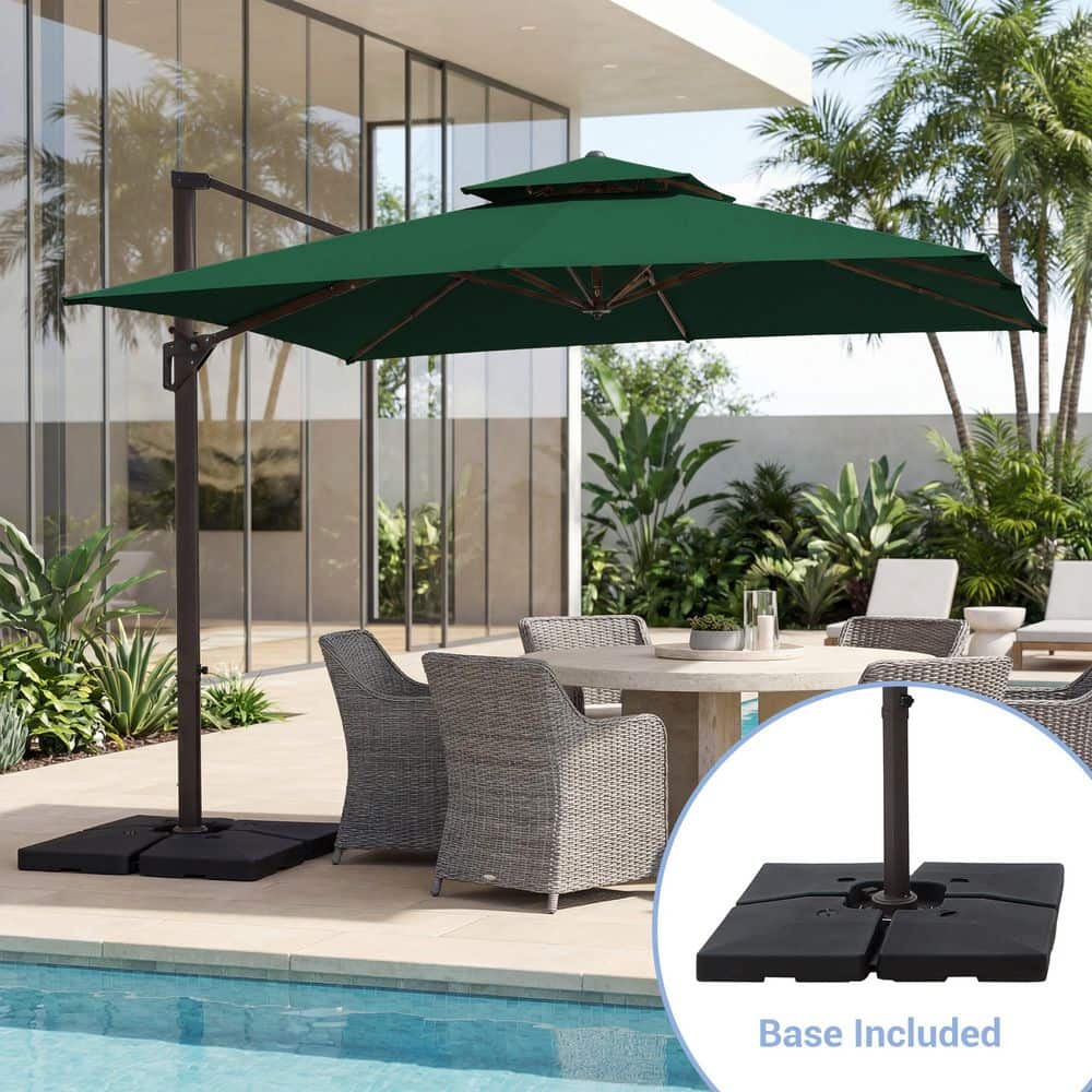 JEAREY 10 ft. x 10 ft. Square Cantilever Patio Umbrella with