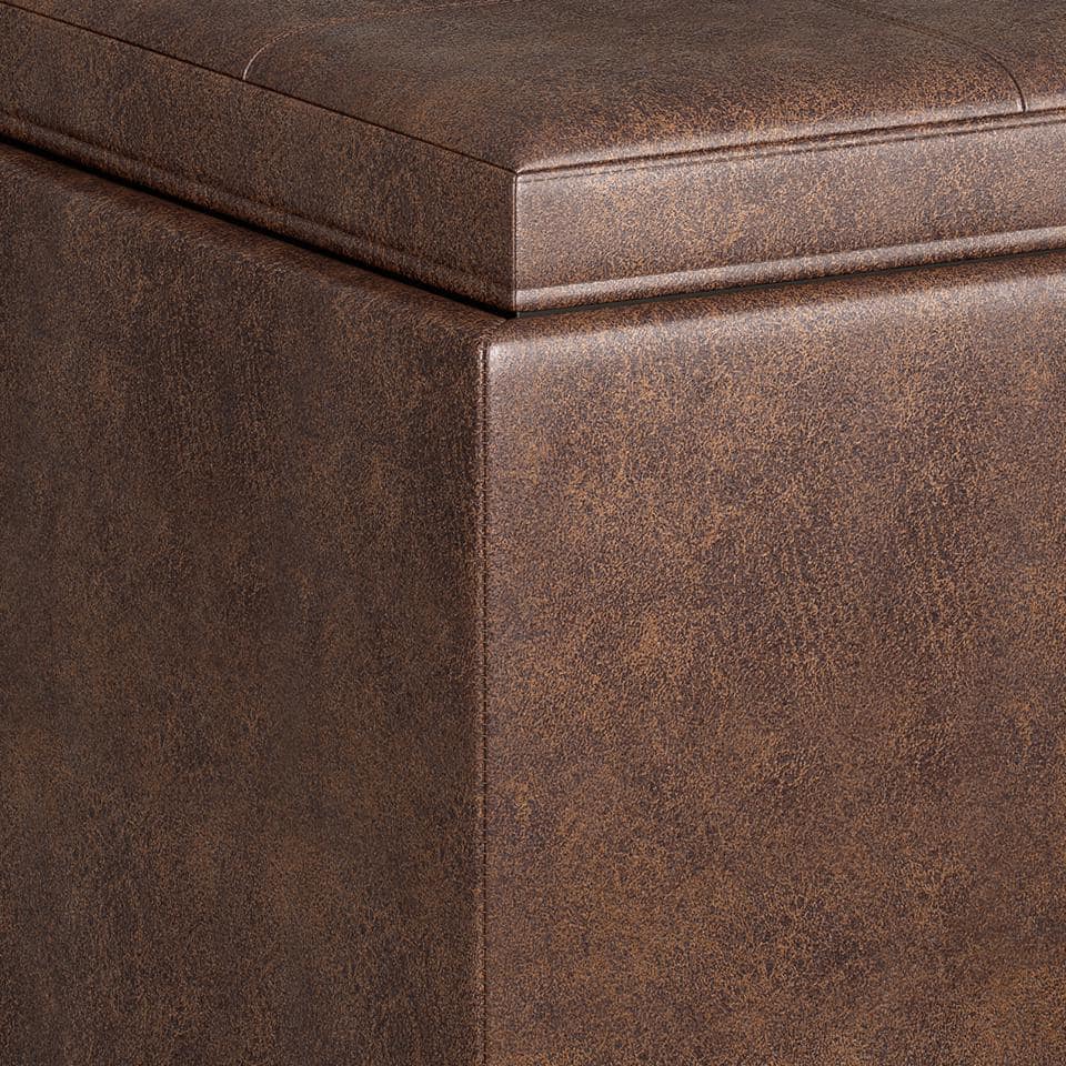 Avalon Chestnut Brown Multi-Functional Storage Ottoman Set