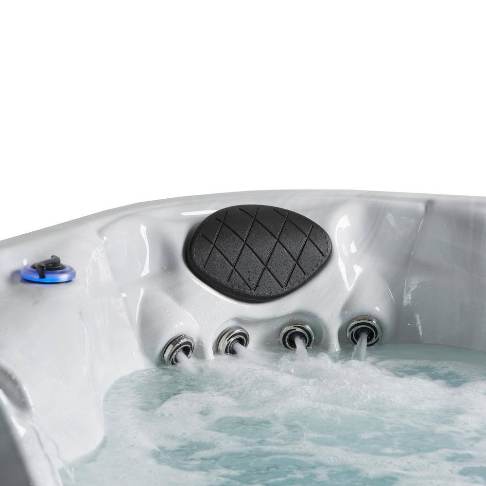 Outerbanks Gray 7-Person 100-Jet Square Hot Tub with LED Lighting