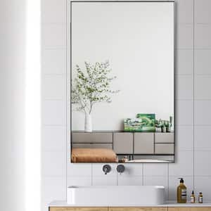 59 in. x 39 in. Large Modern Rectangle Metal Framed Bathroom Vanity Mirror