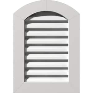 18 in. x 30 in. Arch Top Gable Vent Functional with Flat Trim Frame