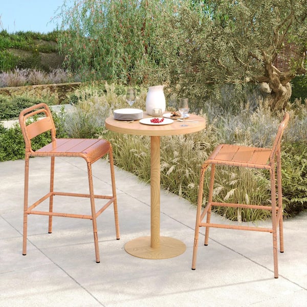 2-Piece 18.5 in. W x 22.5 in. D x 40 in. H Orange Metal Outdoor