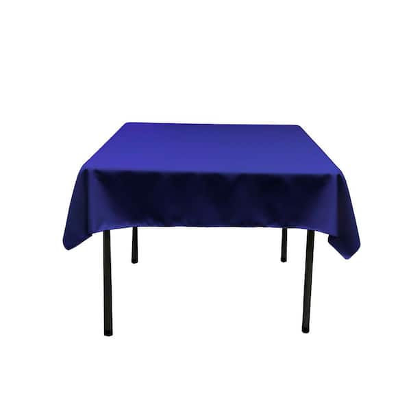 LA Linen 52 in. x 52 in. Royal Blue Polyester Poplin Square Tablecloth