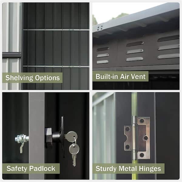 Siavonce 5.45 ft. x 3.69 ft. Metal Tool Storage Shed Outdoor