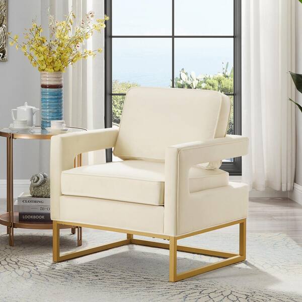 Gold and cream accent chair discount