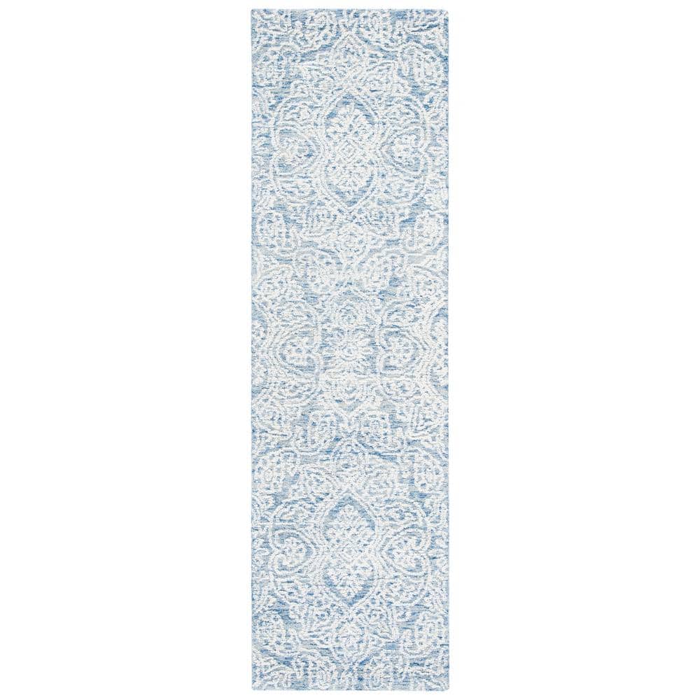 Metro Blue/Ivory 2 ft. x 6 ft. Floral Medallion Runner Rug price history on PriceWatchPro