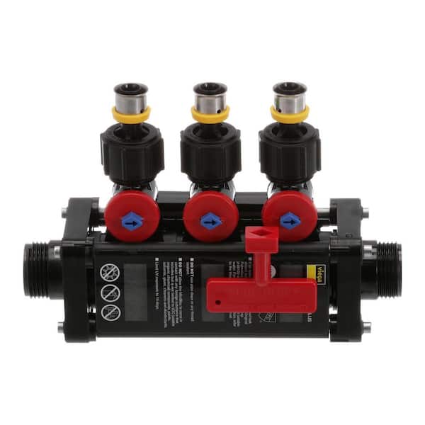 Manabloc 1/2 in. x 3-Port Press MiniBloc Polymer Zoning Manifold