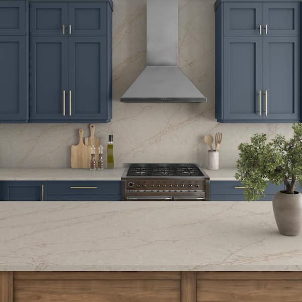 STONEMARK 8 in. x 12 in. Quartz Countertop Samples in Chateau