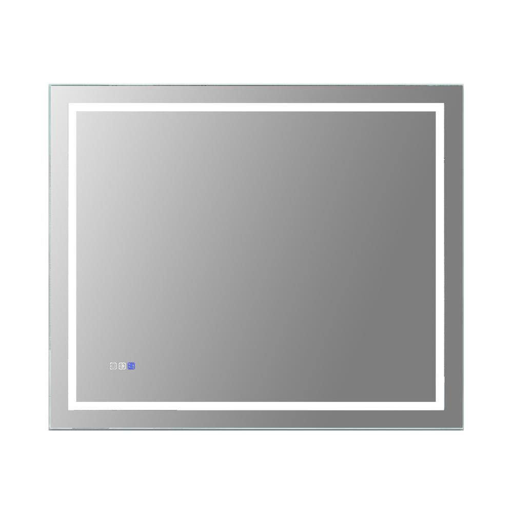 36 in. W x 30 in. H Large Rectangular Frameless Anti-Fog Dimmable Wall Bath