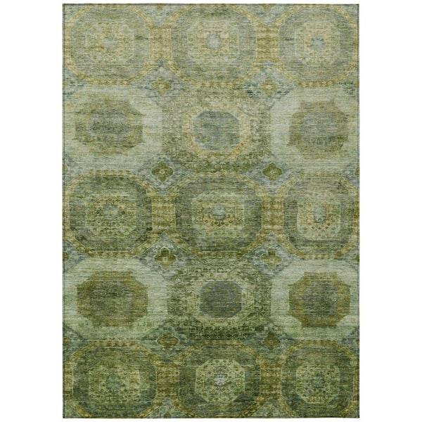 Chantille Machine Washable Indoor/Outdoor Abstract ACN1944 Aloe 10 ft. x 14 ft. Area Rug