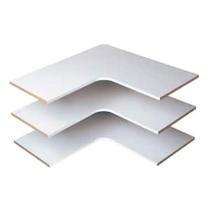 30 in. D x 30 in. W Classic White Wood Corner Shelf (3-Pack)