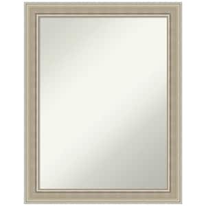 Mezzo Silver 21.5 in. x 27.5 in. Non-Beveled Modern Rectangle Wood Framed Wall Mirror in Silver