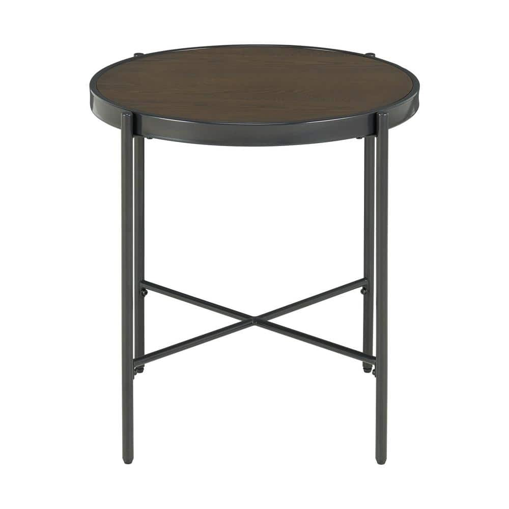 Picket House Furnishings Carlo Round End Table with Wooden Top ...