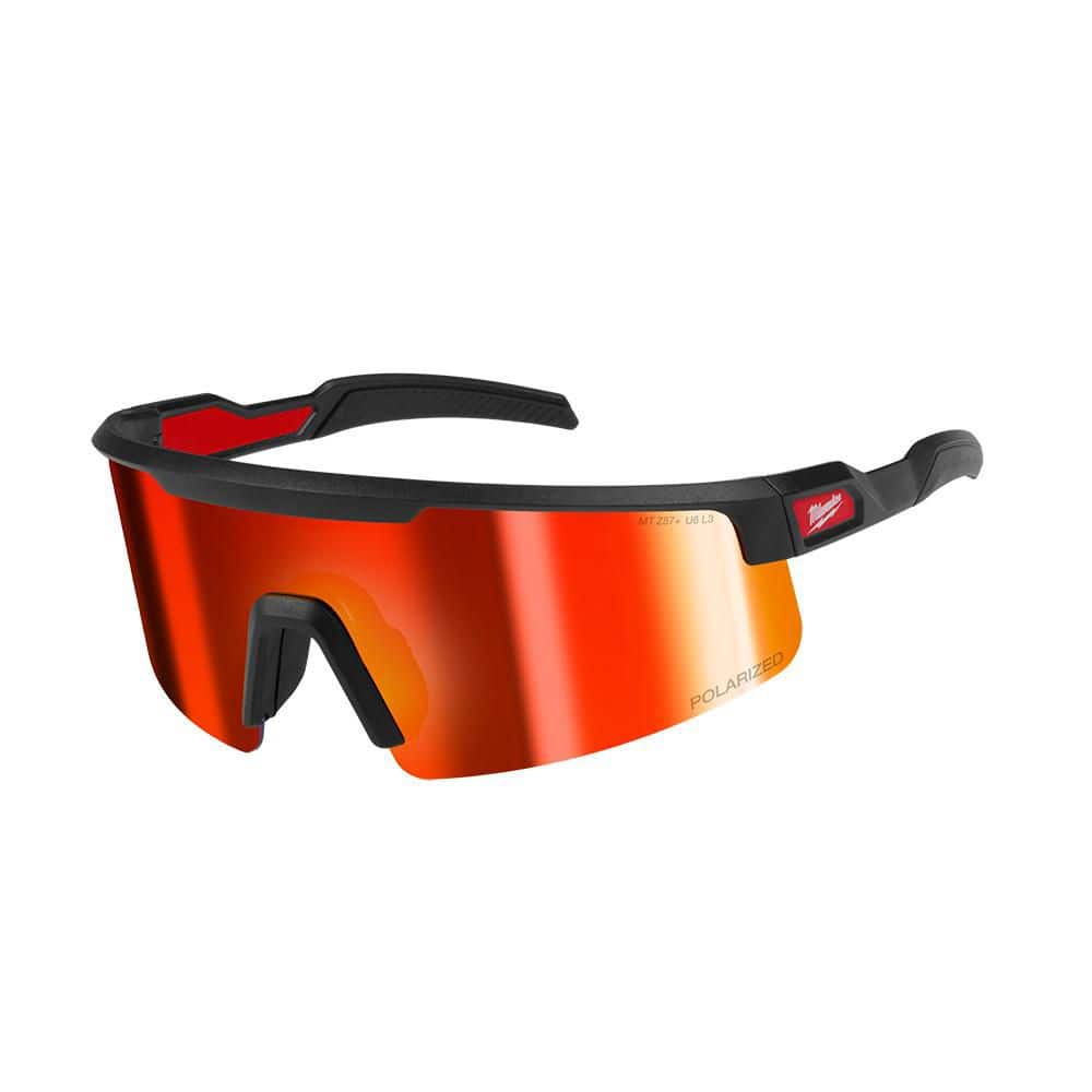 Polarized Wrap Around Safety Glasses-Red Mirrored Dual Coat Lens price history on PriceWatchPro