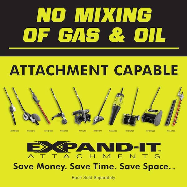RYOBI 4-Stroke 30 cc Attachment Capable Curved Shaft Gas