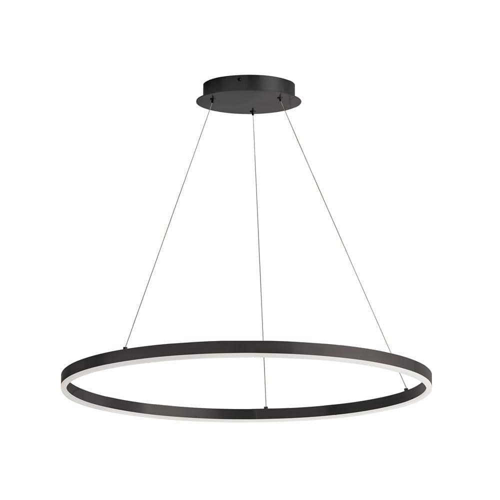 Matte Black Modern LED Ring Pendant Light