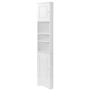 14.9 in. W x 14.6 in. D x 66.9 in. H White Tall Bathroom Storage Linen Cabinet with Adjustable Shelves for home
