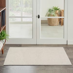 Natural Texture Ivory Doormat 2 ft. x 4 ft. All-over design Contemporary Area Rug