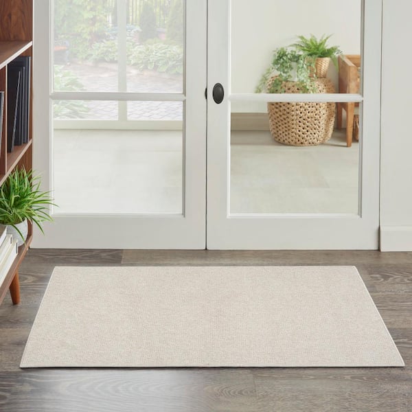 Natural Texture Ivory doormat 2 ft. x 4 ft. All-over design Contemporary Area Rug