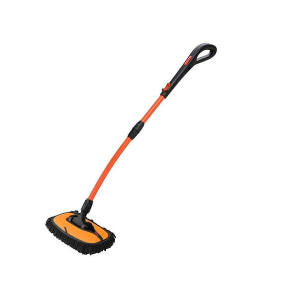 Universal Car Wash Brush with Long 47 in. Extendable Grip Handle 2 Microfiber Mop Heads 24 x 63 Towel
