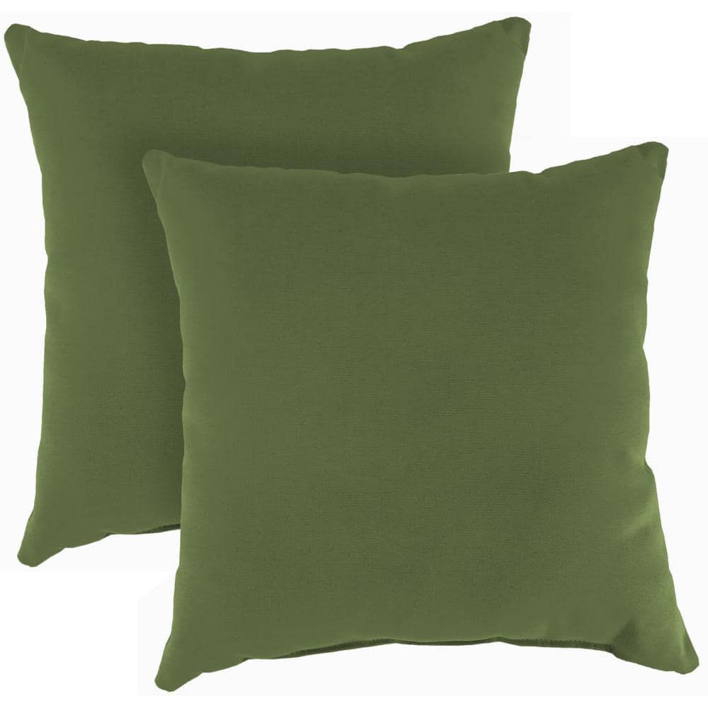 Veranda Hunter Green 18" Square Outdoor Throw Pillow Set