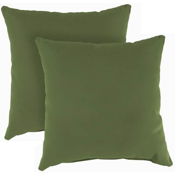 Jordan Manufacturing 16 in. L x 16 in. W x 4 in. T Outdoor Throw Pillow in Veranda Hunter (2-Pack)