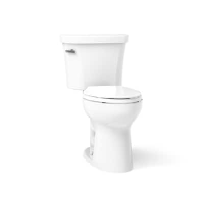 Highline Two-Piece 1.28 GPF Flapper/Piston Elongated Toilet in White (Seat Not Included)