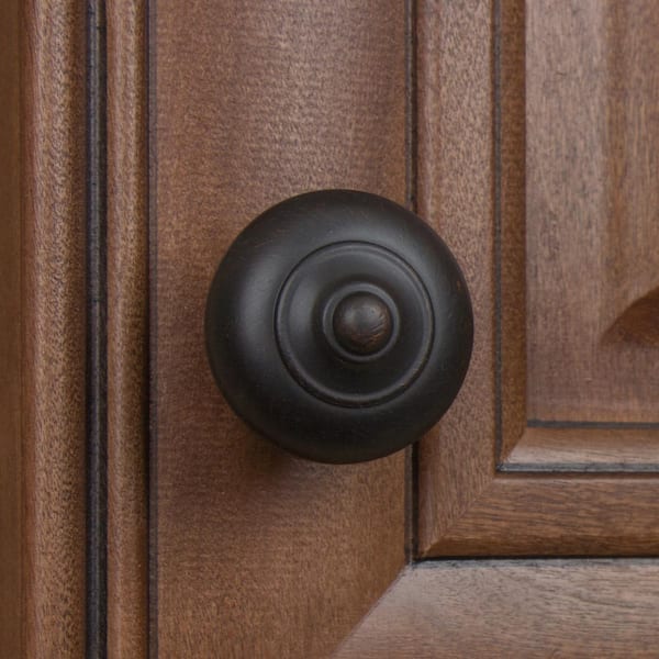 1-1/2 in. Dia Oil Rubbed Bronze Round Ring Mushroom Cabinet Knob (10-Pack)