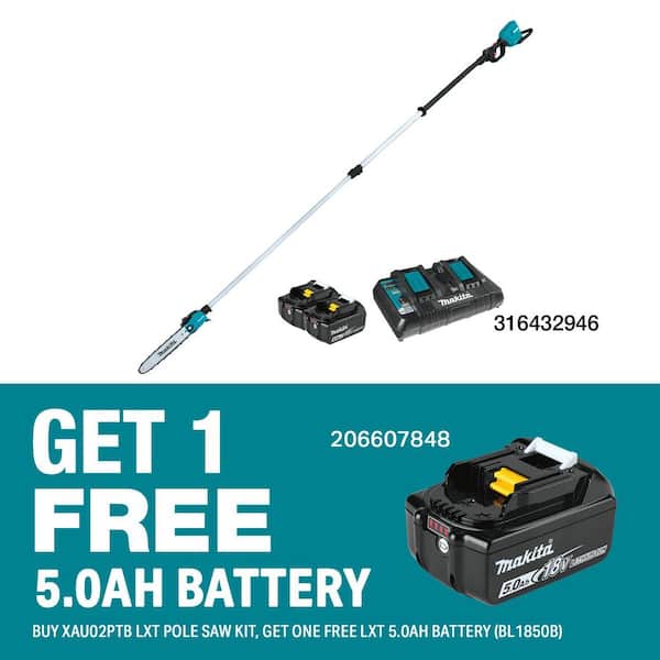LXT 18V X2 (36V) Lithium-Ion Brushless 10 in. Telescoping Pole Saw Kit, 13 ft. L (5.0 Ah) w/ 18V LXT Battery Pack 5.0Ah