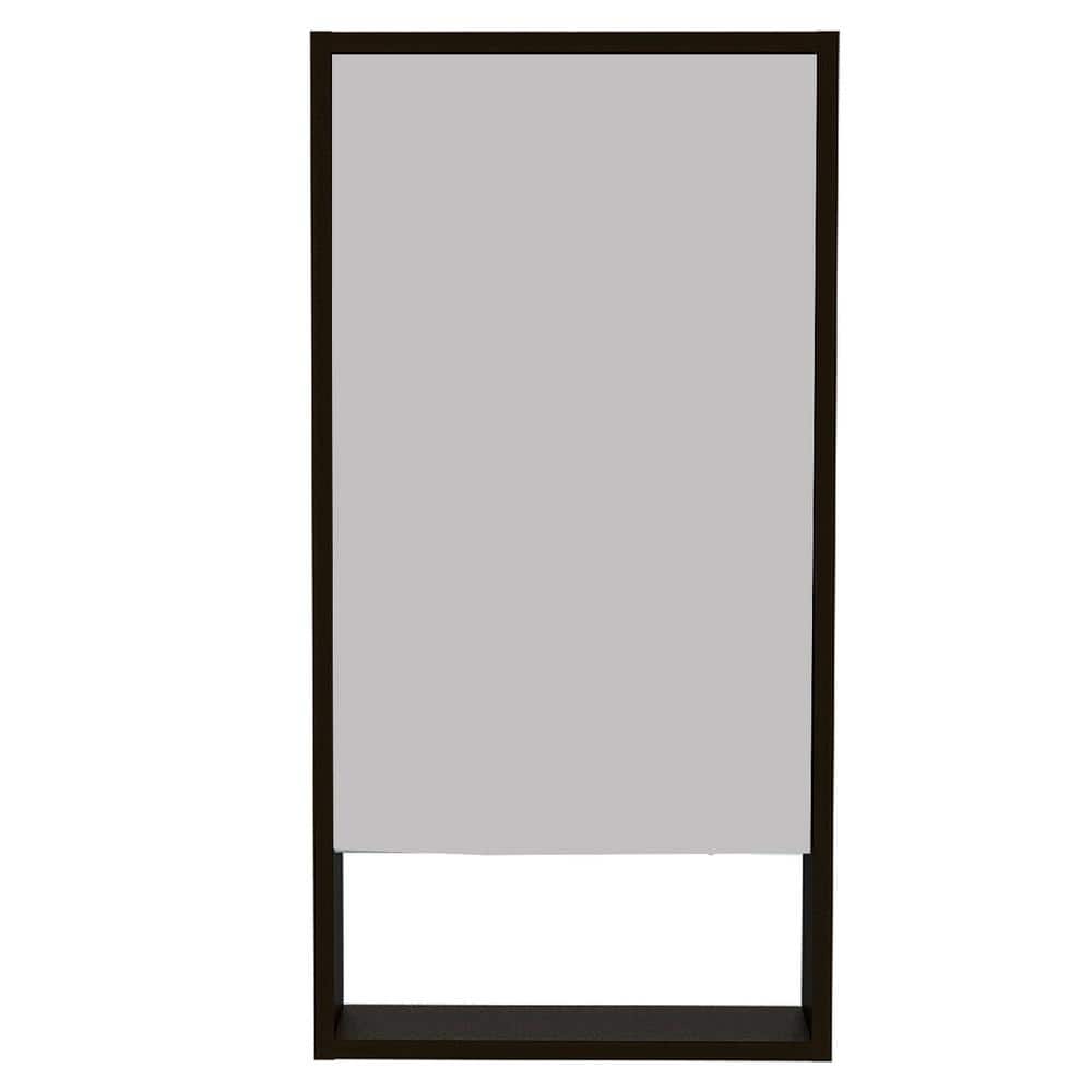 17.9 in. W x 35.4 in. H Black Rectangular Particle Board Medicine Cabinet w