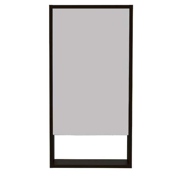 Aoibox 17.9 in. W x 35.4 in. H Black Rectangular Particle Board Medicine Cabinet with Mirror, 1 Door and Shelves