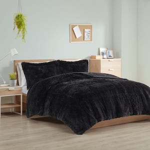 Leena Black Microfiber Twin/Twin XL Comforter Set